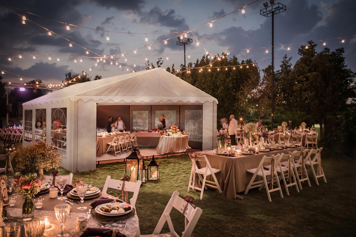 AMERICAN PHOENIX Party Tent 20x20 ft Heavy Duty Canopy Shelter for Wedding Event Fair with Fire Retardant Roof with Sidewalls and Windows White (20x20 - PE) AMERICAN PHOENIX