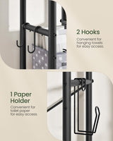 CHOEZON Over The Toilet Storage, 6-Tier Bathroom Organizer Shelf, Over-Toilet Storage Cabinet with Toilet Paper Hook, Space Saving, for Bathroom, Laundry, Entryway, Rustic Brown and Black TTS02BF CHOEZON