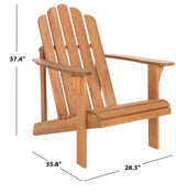 Safavieh PAT7027A Outdoor Collection Topher Teak Adirondack Chair, Natural Safavieh