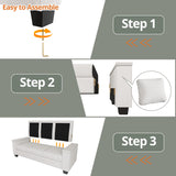 LIKIMIO Sofas Couches for Living Room, with Storage Wide Armrest, 80" Chenille 3 Deep Seater Couch, Skin-Friendly, Easy to Install(Beige) LIKIMIO