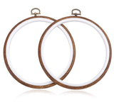 joybest 4 Pieces 6 Inch Round Embroidery Hoops Display Frame Circle, Cross Stitch Hoop Ring Imitated Wood Embroidery Kits for Art Craft Sewing and Christmas Ornaments joybest