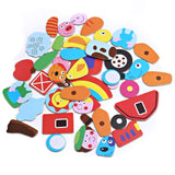 Wooden Toy Magnetic Board Puzzle Games , Double Side Jigsaw &Drawing Sketchpad Writing Dry Erase Board Chalkboard Educational Toys for Kids Angelo home