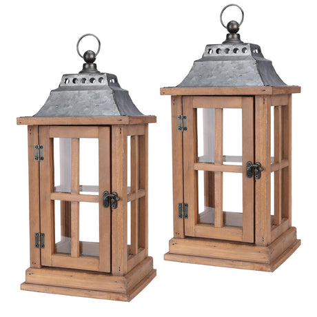 Bdor Lantern Decorative (Set of 2) - 15in IP65 Waterproof Vintage Style Candle Lantern, Decorative Lanterns for Home Decor, Indoor Outdoor, Front Porch, Garden, Farmhouse Weddings Style (No Candles) Bdor