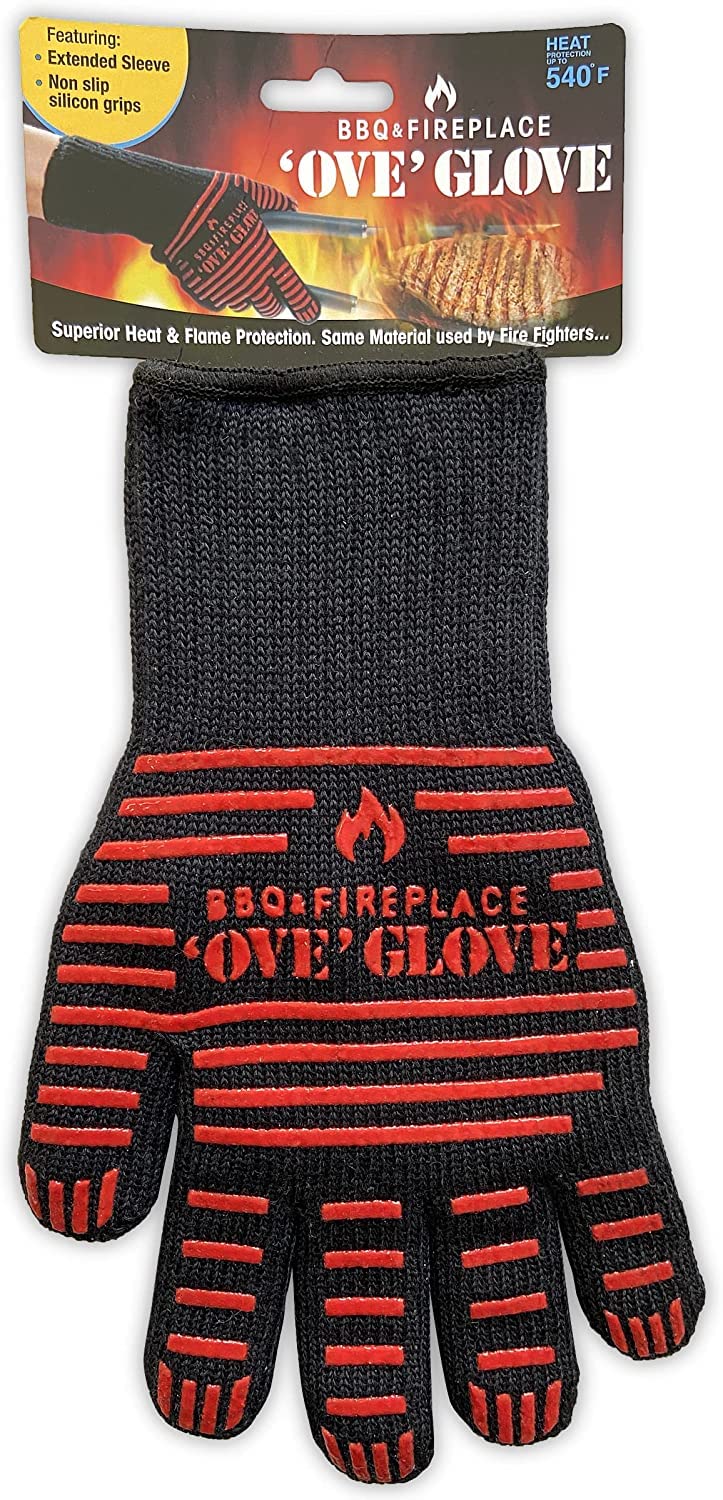 Ove Glove BBQ Superior Heat & Flame Protection- Extended Wrist for Additional Safety- Outdoor Cooking, Grilling, Barbeque Ove Glove