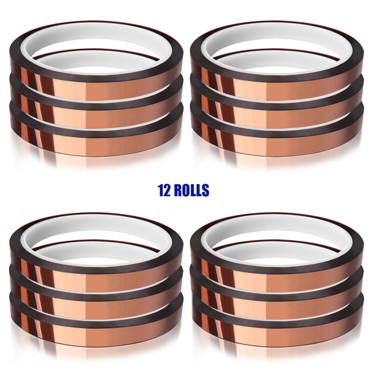 MEBMIK Heat Tape for Sublimation Transfer, Heat Resistant, Adhesive Transfer Tape, Thermal, No Residue, 12 Rolls 10mm x33m(108ft) MEBMIK