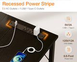 Coleshome 71 Inch Computer Desk with USB Ports, Large Office Desk, Long Study Student Writing Desk, Black Coleshome