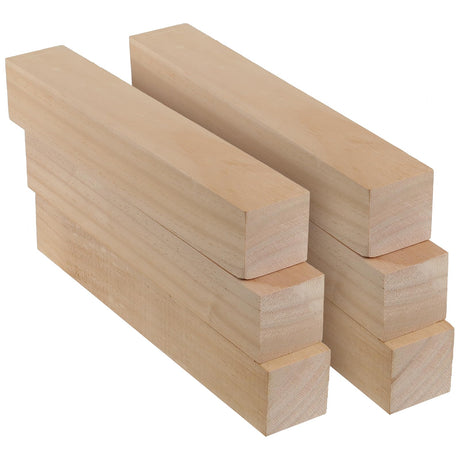 ZEONHAK 6 PCS 12 x 2 x 2 Inches Pine Lumber Square Turning Blanks, Natural Unfinished Wood Carving Blocks for Carving, DIY Art and Craft ZEONHAK