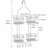 SRIWATANA Shower Caddy Hanging Over Head, Bathroom Shower Organizer Shower Rack Holder with Hooks for Razors - Black SRIWATANA