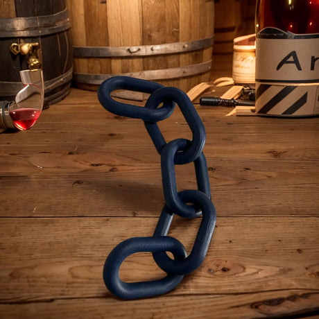 Wood Chain Link Decor,5-Link Wood Chain Link Aesthetic Room Decor & Boho Decor for Living Room Farmhouse Decor & Coffee Table Decor Decorative Wood Chain for Home Decor (Navy Blue) GUDAGUU