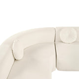 Brabrety Mirod 122'' Extra Large Sectional Sofa Soft Fabric Upholstery, Elegant Curved Design with Three Round Cushions, Supportive Comfort Foam for Ultimate Relaxation (Beige@040) Brabrety