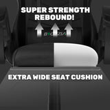 Bigzzia Gaming Chair with Footrest, Ergonomic Game Chairs with Headrest and Lumbar Support, Adjustable Height, Reclining, Racing Style, and 360°Swivel Seat for Computer/Video Game Chair,Black Bigzzia