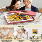 SJUTOUCI Diamond Art Painting Kits for Adults, Sunflower Diamond Art Kits for Beginners, 5D DIY Full Drill Gem Craft for Home Decor Gift 12x12 inch/30x30cm, Flower SJUTOUCI