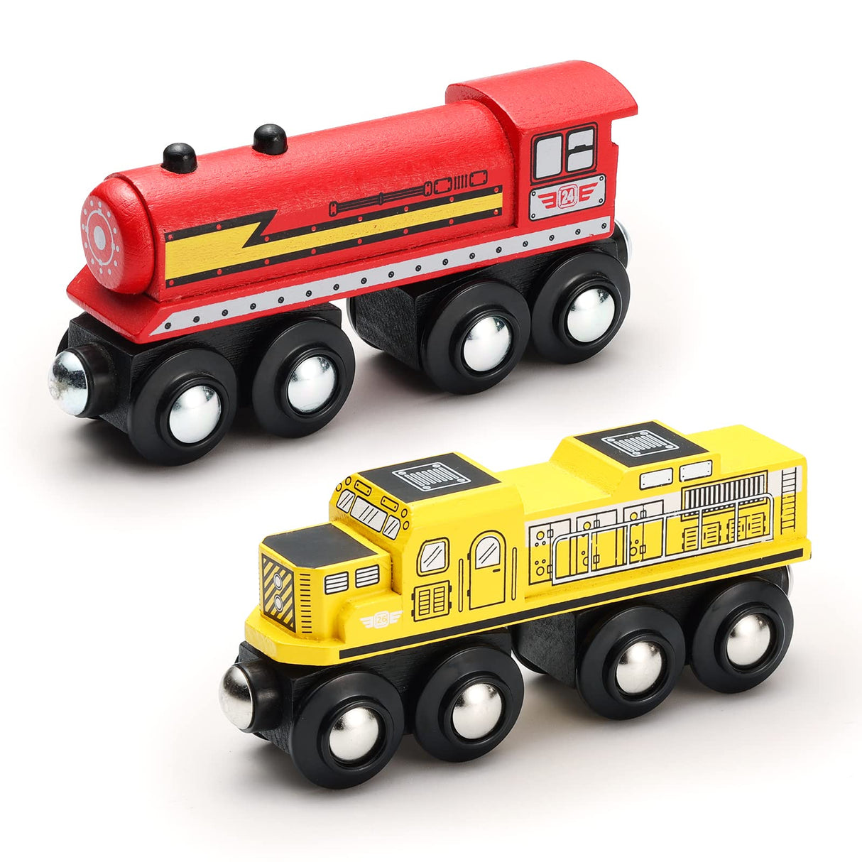 SainSmart Jr. Wooden Train Set Accessories, Magnetic Toy Car Set (10 PCS), Compatible with All Major Brands, Gift for Toddlers, Boys, and Girls Aged 3+ SainSmart Jr.