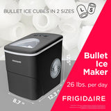Frigidaire, 26 Lbs Portable Compact Icemaker, Ice Making Machine, Black, White, Medium Frigidaire