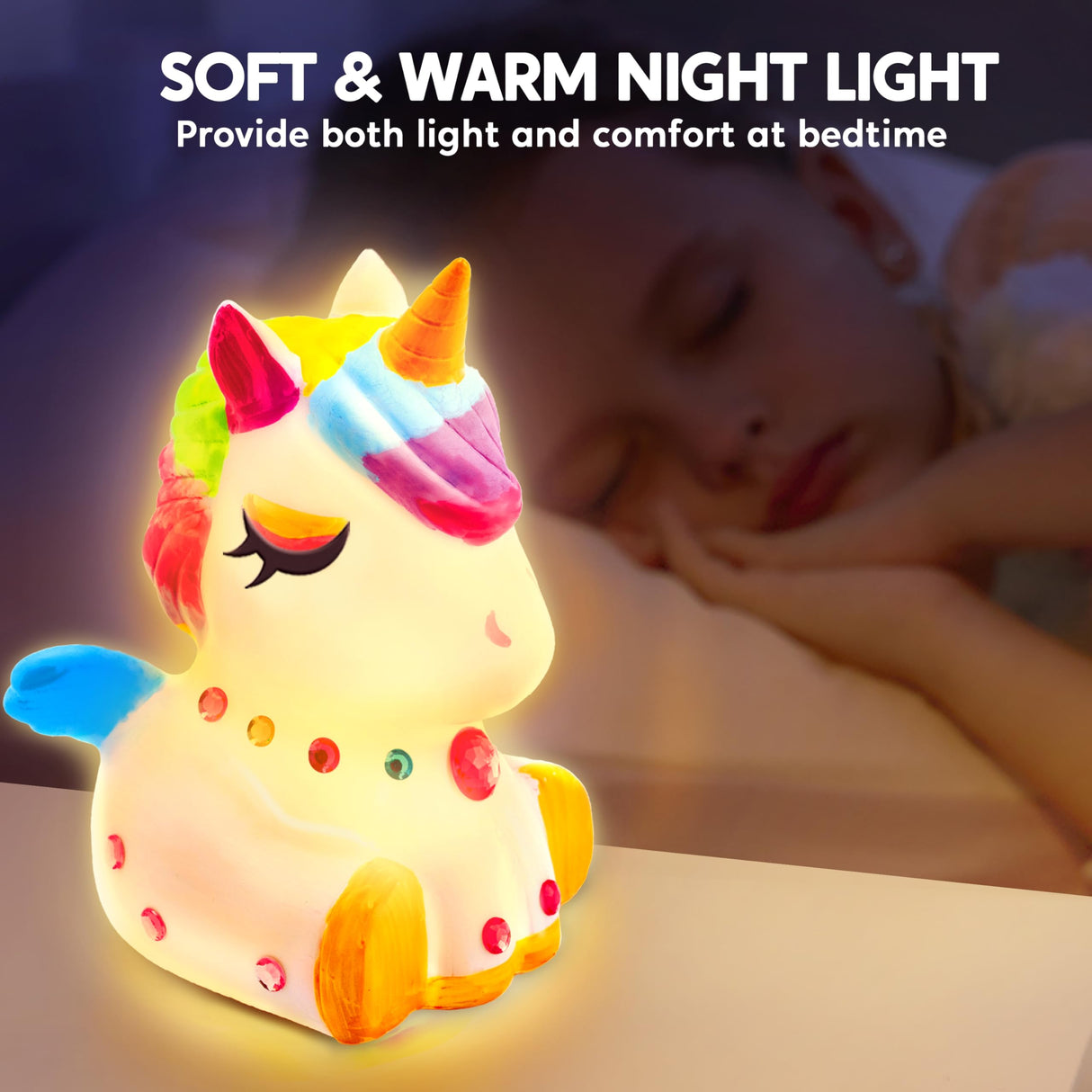Klever Kits DIY Night Light- Paint Your Own Unicorn Lamp- Arts & Crafts Kit School Activities Art Supplies Painting Kits, Birthday Gifts for Girls Boys Aged 6+ Klever Kits
