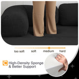 COMAX Folding Sofa Bed Queen, 4-in-1 Foldable Floor Couch Convertible Futon Sofa with Armrests Sleeper Mattress Chair Bed Comfy Portable Fold Out Lounge Guest for Living Room Bedroom, Black COMAX