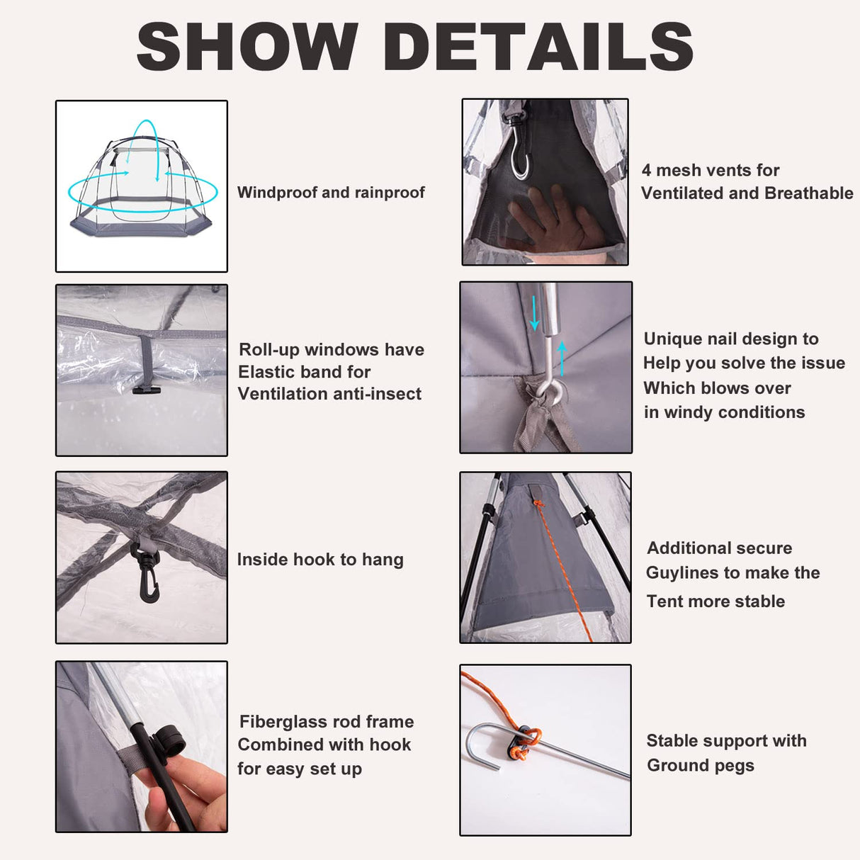 Clear Bubble Tent, ZXPLO 4-6 Person Gazebo Screen House Room, 10'x10' Sports Tent, Weather Proof Cold Protection Tent for Sports, Outdoor, Backyard, Patios ZXPLO