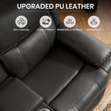 P.H.Furn Recliner Sofa, Reclining Loveseat Sofa with Massage & Heat, Reclining Couch with Side Pockets, Extra Storage, Cup Holders P.H.Furn