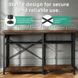 Kalrin 55-75 Gallon Aquarium Stand, 5-Tier Metal Frame Fish Tank Stand 40 Gallon Tank Stand 49.2" L*18.9" W Tabletop 780lbs Capacity (Vintage Brown, 55-75 Gallon) Kalrin