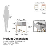 Mr.Kate Effie Nightstand, Pink Mr. Kate