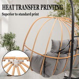 DAYAOUTDOOR Double Egg Chair with Stand, Oversized Egg Chair Outdoor, 2-Person Hanging Eggs Chairs, 600Lbs Sturdy Loveseat Swinging Chair for Balcony, Patio, Deck, Grey DAYAOUTDOOR