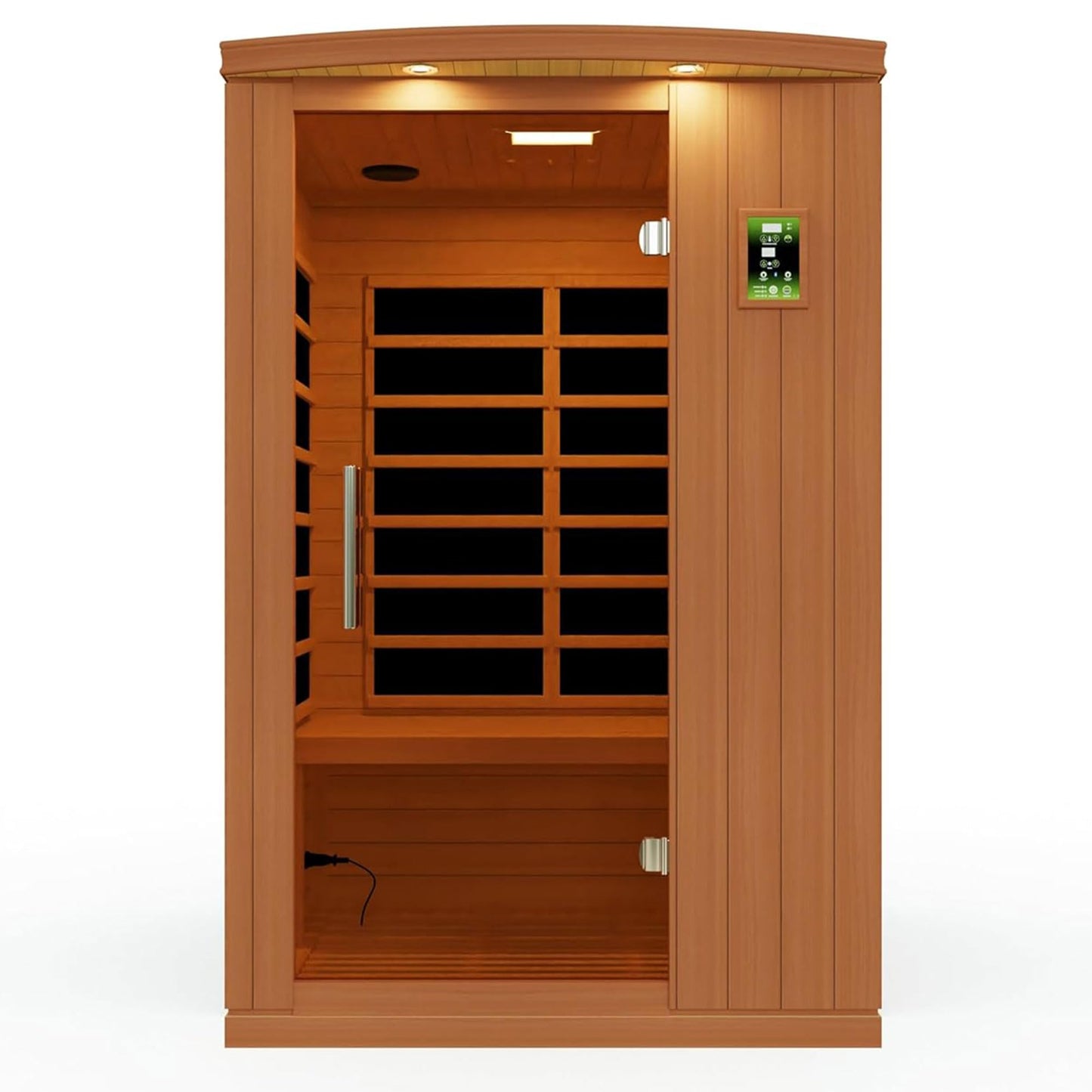 Dynamic Saunas Venice Elite 2 Person Capacity PureTech Ultra Low EMF Infrared Therapy Home Sauna Box with Bluetooth, Roof Vent, and LED Control Panel