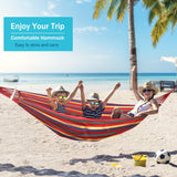 Outerman 275 x 155 cm Camping Hammock, Hammocks Thickened Canvas Fabric with 550lb Load Capacity, Two Anti Roll Balance Beam and Sturdy Metal Knot Tree Straps for Travel, Beach, Backyard etc. Outerman