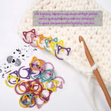 Cat Stitch Markers for Crocheting,Crochet Stitch Markers Cat Metal Stitch Markers Multicolor Knitting Stitch Markers Crochet Markers Ring Hilsayum