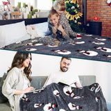 PAVILIA Christmas Snowman Throw Blanket | Grey Christmas Fleece Blanket | Soft, Plush, Warm Winter Cabin Throw, 50x60 (Grey Snowman) PAVILIA