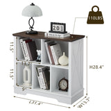 Farmhouse 5 Cube Bookshelf, White Storage Organizer Bookcase, Kids Toy Storage Cabinet, Small Bookshelves Storage Organizer Shelf, Wood Display Cabinet Book Shelves for Bedroom,Living Room,Office FFBCFDK