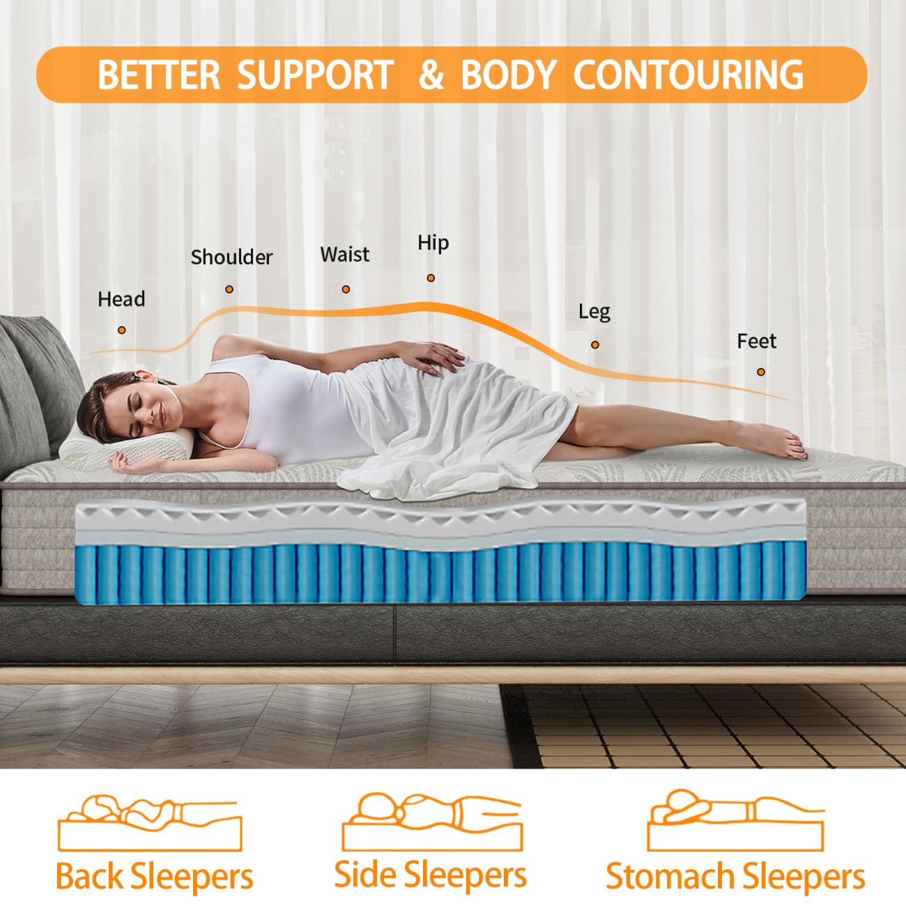 Twin Mattress 12 Inch, Gel Memory Foam Mattress, Hybrid Mattress in a Box with Pocket Spring, Soft & Comfortable Medium Firm Mattress, Motion Isolation, Pressure Relief, CertiPUR-US Certified