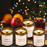 4 Pack Scented Candles Set, 28oz Wood Wick Aromatherapy Candles for Home Scented, Candles for Women Men, Birthday Gifts for Women, Soy Candles Gift for Anniversary, Valentine, Mother's Day Yinuo Candle