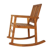 JONATHAN Y RCK100A Ned Modern Chevron-Back 300-Lbs Support Acacia Wood Patio Outdoor Rocking Chair for Garden, Lawn, Backyard, Pool, Deck, Beach, Firepit, Teak JONATHAN Y