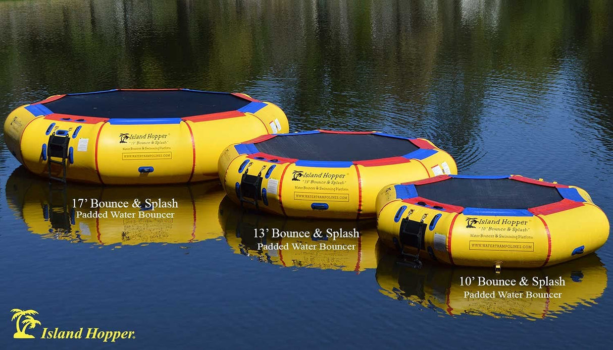 Island Hopper 17' Bounce N Splash Padded Water Bouncer Island Hopper