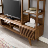 Modway Render Mid-Century Modern TV Stand Entertainment Center, 70", Walnut Modway
