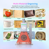 Longer Nano Portable Laser Engraving Machine - 5000mm/s High Speed, 6W Laser Output Power, 0.05mm Precision, Suitable for Wood, Acrylic, Leather, Fabric, Metal, Ceramic, DIY Projects Longer