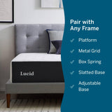 Lucid 14 Inch Memory Foam Mattress - Medium Plush Feel - Infused with Refreshing Bamboo Charcoal and Cooling Gel - Bed in a Box - Temperature Regulating - Pressure Relief - Breathable - Twin XL Size LUCID