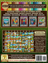 Sunflower Mosaic Color by Number: 50 Beautiful and Lovely Golden Bloom Scenes in Squares Majosta