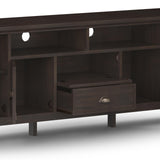 SIMPLIHOME Redmond SOLID WOOD Universal TV Media Stand, 72 Inch Wide, Transitional, for Flat Screen TVs up to 80 Inch in Brunette Brown SIMPLIHOME
