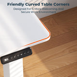 FitStand 4 Legs Standing Desk, Large 71x31 Inches Electric Adjustable Height Desk with Splice Board, Stand Up Desk Home Office Computer Workstation, White FitStand