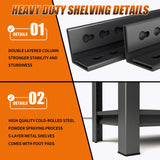 PRESTELION 72" H|35.5" W All - Metal Garage Shelving - Easy Assembly 5 - Tier Shelving Unit|Heavy - Duty Adjustable Shelf|Steel Waterproof Rust - Resistant Shelves for Industrial,Warehouse,Basement PRESTELION