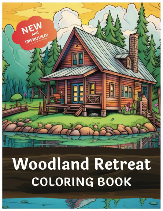 Woodland Retreat: 100 Pages of Tranquil Forest Hideaways, Whimsical Creatures, Serene Nature Scenes & Serenity for Mindful Coloring | Adult Coloring Book for Stress Relief & Relaxation