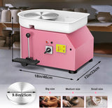 Pottery Wheel Pottery Forming Machine 25CM 350W Electric Pottery Wheel with Foot Pedal DIY Clay Tool Ceramic Machine Work Clay Art Craft (Pink) Homiesetify