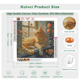 Kulvci Sleeping Cat Diamond Painting Kits for Adults, Diamond Art Kits for Beginners, 5D DIY Full Drill Gem Craft for Home Decor Gift 12x12inch Kulvci