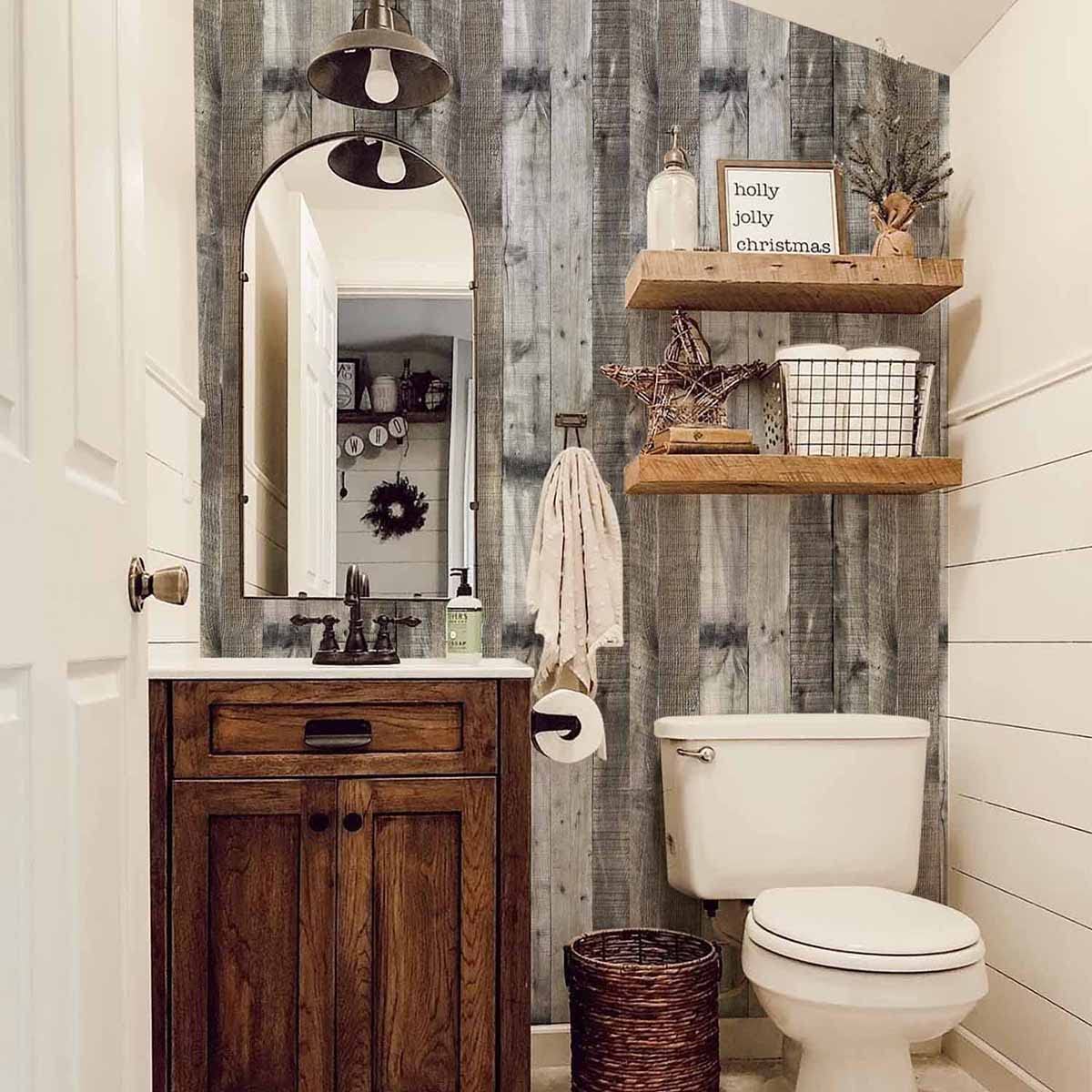 Livebor Gray Wood Peel and Stick Wallpaper Faux Wood Contact Paper 17.7inch x 118.1inch Wood Wallpaper Peel and Stick Shiplap Contact Paper Planks Self Adhesive Wallpaper Distressed Wood Wall Paper Livebor