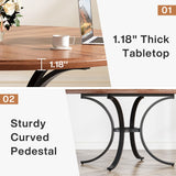 Tribesigns Round Conference Table, 47" Small Meeting Table with Wooden Texture Surface, Circle Business Seminar Table, Breakroom Table, Reception Negotiation for Office (Brown) Tribesigns