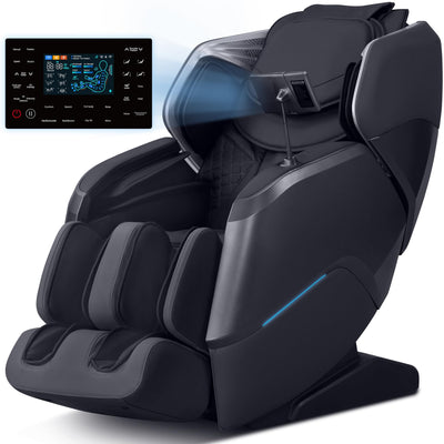 MeitFith 4D+2D Dual Mechanism Massage Chair Full Body, Zero Gravity Shiatsu SL Track Massage Chair with Heat, Calf Rollers, Bluetooth Speakers, AI Voice Control & Smart Body Scan, Black