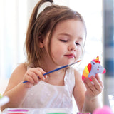 Funto Paint Your Own Unicorn Painting Kit, Arts and Crafts Set, STEAM Project Creative Activity DIY Toys, with 6 Figurines, 6 Paint Pots, 1 Brush Funto