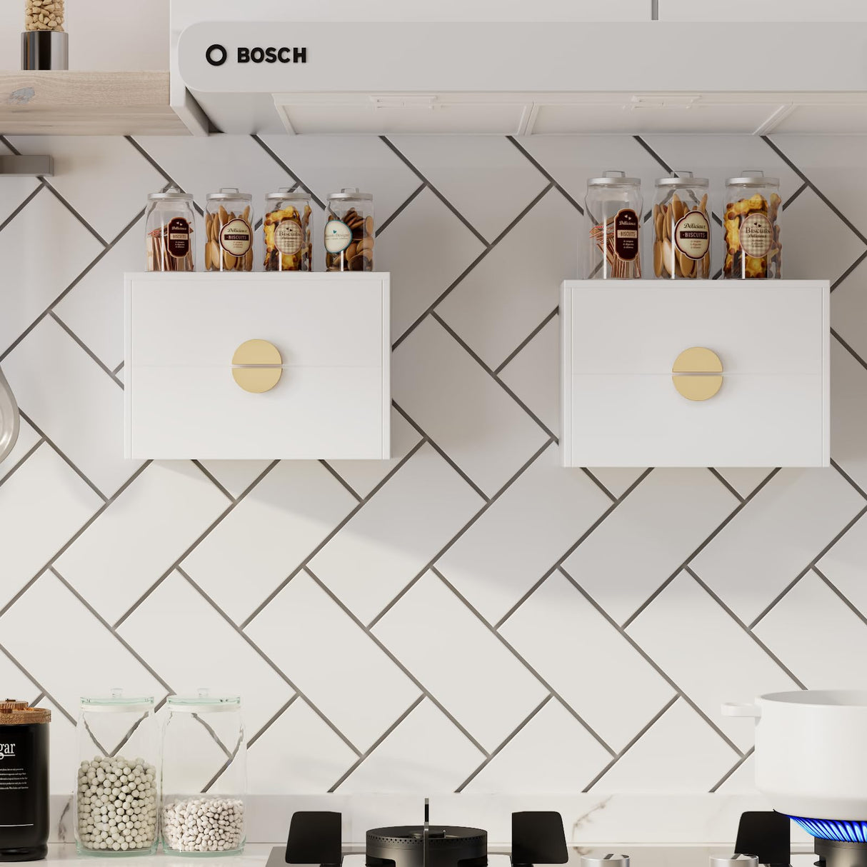 Floating Nightstands Set of 2 with LED Light Strip, and 2 Drawers – Modern Wall-Mounted Wooden Bedside Tables for Bedroom iyrany