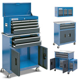 LARBANKE 8-Drawer Rolling Tool Chest with Wheels and Door,Tool Box with Sliding Drawer,Stainless Steel Countertop Tool Chest,Tool Chest can Form Large Workbench,Tool Chest for Garage Workship LARBANKE